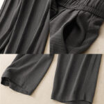 Buddha Stones Casual Summer Lace-Up Texture Design Women's Cotton Wide Leg Pants With Pockets - image 15