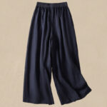 Buddha Stones Commute Embroidery Drawstring Women's Cotton Wide Leg Pants With Pockets - image 2