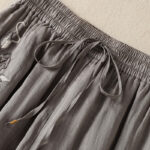 Buddha Stones Commute Embroidery Drawstring Women's Cotton Wide Leg Pants With Pockets - image 45