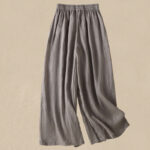 Buddha Stones Commute Embroidery Drawstring Women's Cotton Wide Leg Pants With Pockets - image 44