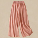 Buddha Stones Commute Embroidery Drawstring Women's Cotton Wide Leg Pants With Pockets - image 19