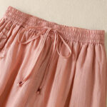 Buddha Stones Commute Embroidery Drawstring Women's Cotton Wide Leg Pants With Pockets - image 20