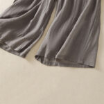Buddha Stones Commute Embroidery Drawstring Women's Cotton Wide Leg Pants With Pockets - image 49