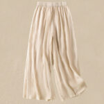 Buddha Stones Commute Embroidery Drawstring Women's Cotton Wide Leg Pants With Pockets - image 9