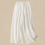 Buddha Stones Commute Embroidery Drawstring Women's Cotton Wide Leg Pants With Pockets - image 27
