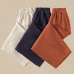 Buddha Stones Plain Simple Design High Waist Women's Cotton Linen Harem Pants With Pockets - image 27