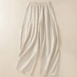 Buddha Stones Plain Simple Design High Waist Women's Cotton Linen Harem Pants With Pockets - Linen - US8-10，UK/AU12-14，EU40-42 (2XL) - image 1