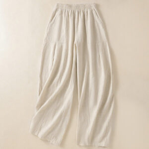 Buddha Stones Plain Simple Design High Waist Women's Cotton Linen Harem Pants With Pockets - Linen - US8-10，UK/AU12-14，EU40-42 (2XL) - image 1