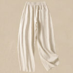Buddha Stones Plain Simple Design High Waist Women's Cotton Linen Harem Pants With Pockets - image 2