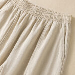 Buddha Stones Plain Simple Design High Waist Women's Cotton Linen Harem Pants With Pockets - image 4
