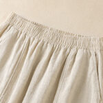 Buddha Stones Plain Simple Design High Waist Women's Cotton Linen Harem Pants With Pockets - image 3