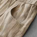 Buddha Stones Casual Tie-Dye Striped Design Drawstring Women's Cotton Wide Leg Pants With Pockets - image 12