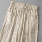 Buddha Stones Casual Tie-Dye Striped Design Drawstring Women's Cotton Wide Leg Pants With Pockets - image 10