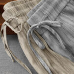 Buddha Stones Casual Tie-Dye Striped Design Drawstring Women's Cotton Wide Leg Pants With Pockets - image 19