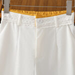 Buddha Stones Casual Hollow Lace Waistband Design Women's Cotton Linen Wide Leg Pants With Pockets - image 30