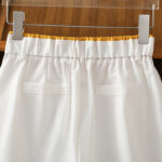 Buddha Stones Casual Hollow Lace Waistband Design Women's Cotton Linen Wide Leg Pants With Pockets - image 31