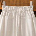Buddha Stones Casual Hollow Lace Waistband Design Women's Cotton Linen Wide Leg Pants With Pockets - image 11
