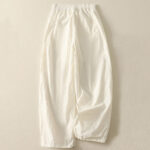 Buddha Stones Summer Vintage Plain Drawstring Cuffed Women's Pants With Pockets - image 7