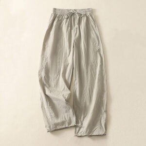 Buddha Stones Summer Vintage Plain Drawstring Cuffed Women's Pants With Pockets - Tan - US8-10，UK/AU12-14，EU40-42 (2XL) - image 1