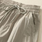 Buddha Stones Summer Vintage Plain Drawstring Cuffed Women's Pants With Pockets - image 3