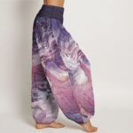 Buddha Stones Pure Cotton Mythical Creature Pattern Women's Elastic Waist Harem Pants - image 12