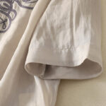 Buddha Stones Embroidered V-neck Casual Women's Cotton Linen Half Sleeve T-shirt - image 6