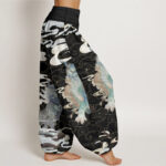 Buddha Stones Pure Cotton PiXiu Auspicious Clouds Pattern Women's Elastic Waist Harem Pants - image 3