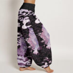 Buddha Stones Pure Cotton PiXiu Auspicious Clouds Pattern Women's Elastic Waist Harem Pants - image 9