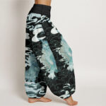 Buddha Stones Pure Cotton PiXiu Auspicious Clouds Pattern Women's Elastic Waist Harem Pants - image 12