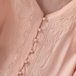 Buddha Stones Symmetrical Embroidery Cotton Women's V-neck Shirt - image 30