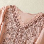 Buddha Stones Embroidered Lace Casual Women's Cotton Linen Half Sleeve T-shirt - image 27