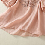 Buddha Stones Embroidered Lace Casual Women's Cotton Linen Half Sleeve T-shirt - image 26