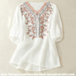 Buddha Stones Embroidered Lace Casual Women's Cotton Linen Half Sleeve T-shirt - image 31
