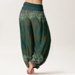 Buddha Stones Pure Cotton Casual Lycoris Radiata Mandala Pattern Women's Elastic Waist Harem Pants - image 11