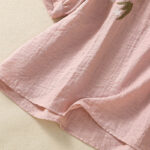 Buddha Stones Embroidery Flowers Leaves Cotton Women's V-neck Shirt - image 9