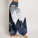 Buddha Stones Pure Cotton Casual Dragon Ancient Tree Pattern Women's Elastic Waist Harem Pants - image 12