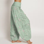 Buddha Stones Casual Tiny Flowers Pattern Women's Elastic Waist Harem Pants - image 2