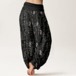 Buddha Stones Casual Tiny Flowers Pattern Women's Elastic Waist Harem Pants - image 10