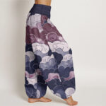 Buddha Stones Pure Cotton Casual Auspicious Clouds Pattern Women's Elastic Waist Harem Pants - image 9