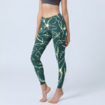 Buddha Stones Large Floral Petals Print Gym Leggings Women's Yoga Pants - Teal - US18，UK/AU22，EU50 (4XL) - image 1