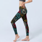 Buddha Stones Colorful Paisley Print Gym Leggings Women's Yoga Pants - image 3