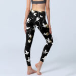 Buddha Stones White Butterflies Print Gym Leggings Women's Yoga Pants - image 5