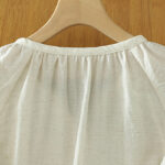 Buddha Stones White Plain Button Three Quarter Sleeve Women's Shirt - image 7
