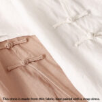 Buddha Stones Summer V-Neck Frog-Button Short Sleeve Cotton Linen Midi Dress - image 11