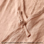 Buddha Stones Summer V-Neck Frog-Button Short Sleeve Cotton Linen Midi Dress - image 4