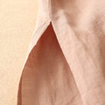 Buddha Stones Summer V-Neck Frog-Button Short Sleeve Cotton Linen Midi Dress - image 7