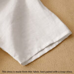 Buddha Stones Summer V-Neck Frog-Button Short Sleeve Cotton Linen Midi Dress - image 15