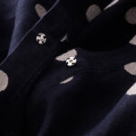 Buddha Stones Polka Dot V-Neck Lace-up Cotton Linen Women's Midi Dress With Pockets - image 5