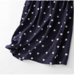 Buddha Stones Polka Dot V-Neck Lace-up Cotton Linen Women's Midi Dress With Pockets - image 8