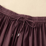 Buddha Stones Summer Solid Color Elastic Waist Drawstring Women's Skirt - image 18